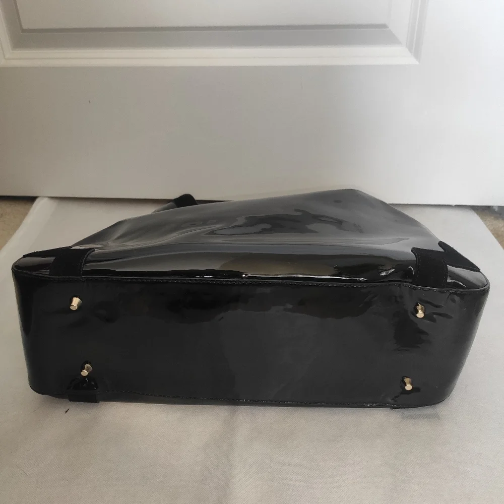 Anya Hindmarch Black Patent Leather Lautner Hobo